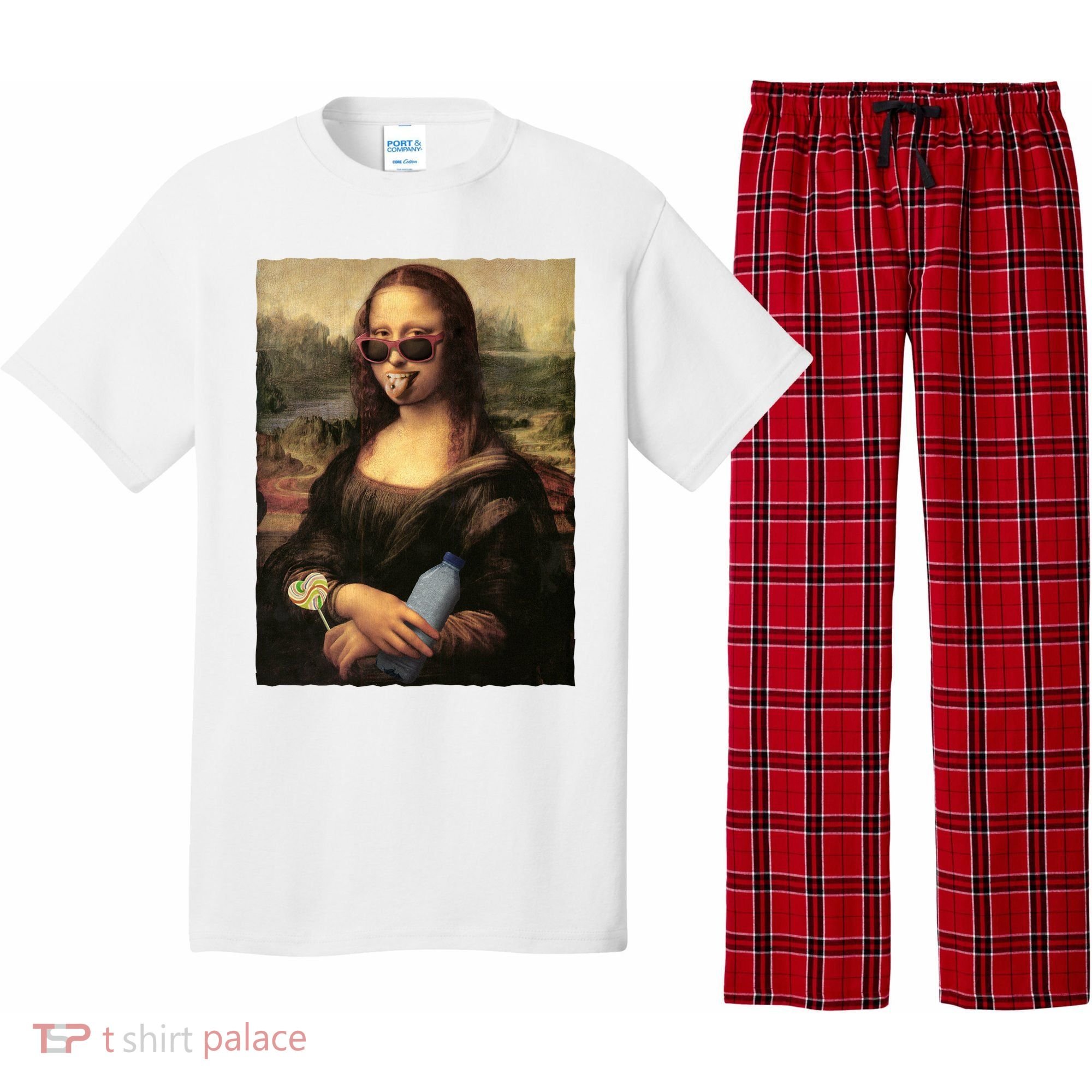 Modern Mona Lisa Tongue Ring Pajama Set