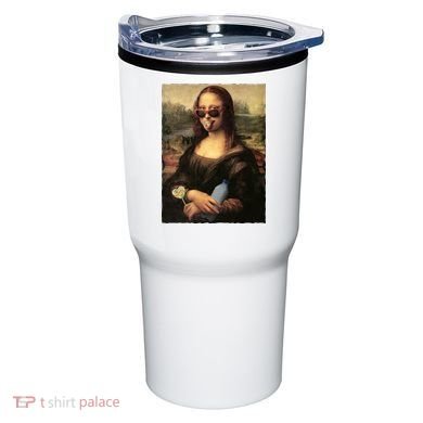 Modern Mona Lisa Tongue Ring Tumbler