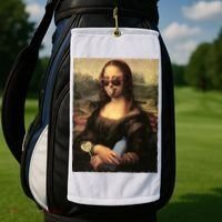 Modern Mona Lisa Tongue Ring Golf Towel thumb 2