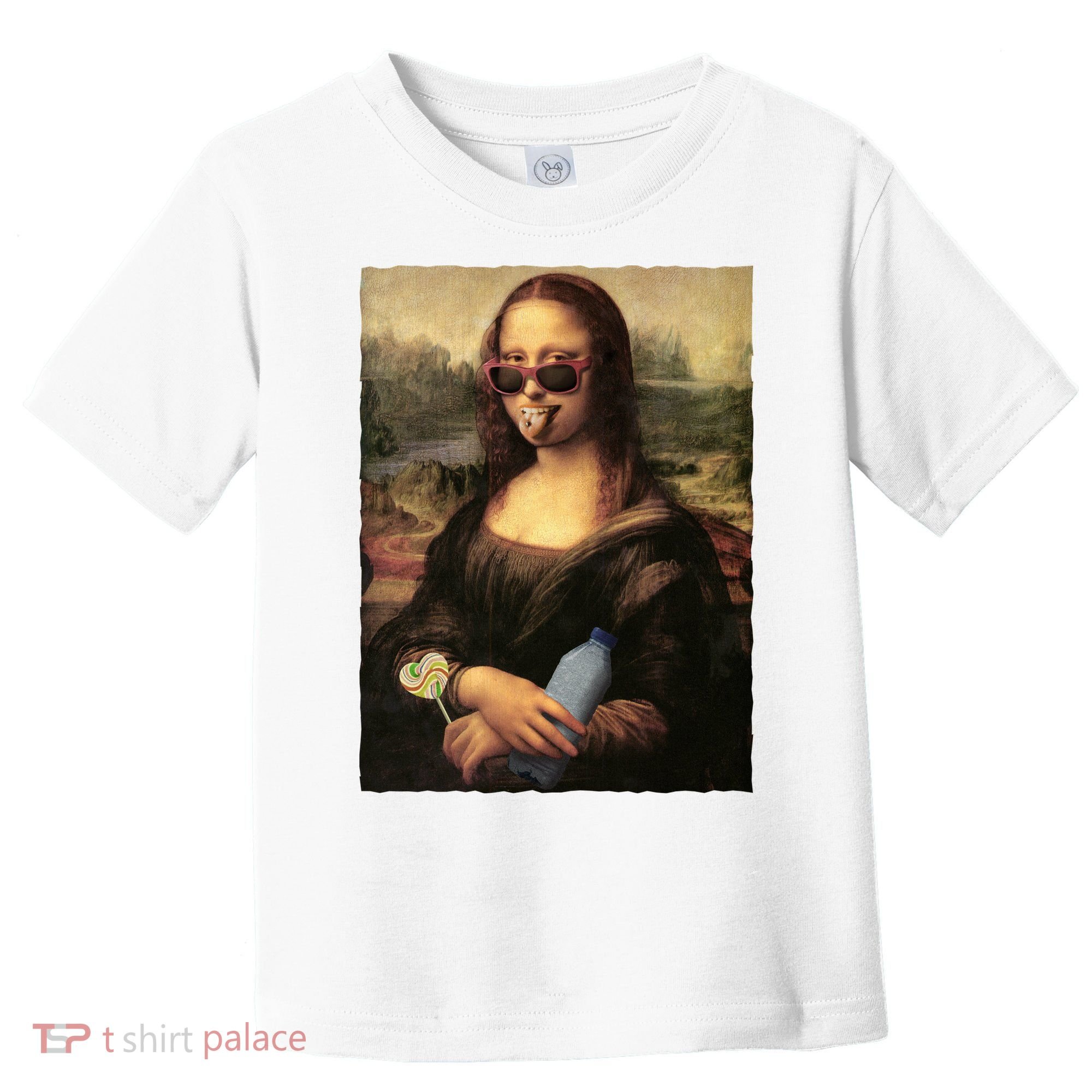Modern Mona Lisa Tongue Ring Toddler T-Shirt