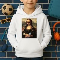 Modern Mona Lisa Tongue Ring Kids Hoodie thumb 2