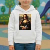 Modern Mona Lisa Tongue Ring Kids Hoodie thumb 3