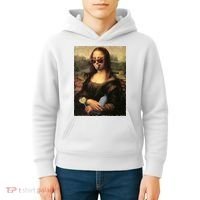 Modern Mona Lisa Tongue Ring Kids Hoodie thumb 4