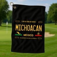Michoacan Mexico License Plate Aesthetic Michoacan Golf Towel thumb 1