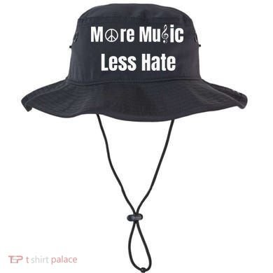 More Music Less Hate With Peace Sign And Treble Clef Symbols Bucket Hat