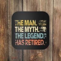 Man Myth Legend Has Retired Retirement Dad Grandpa Coaster thumb 0
