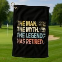 Man Myth Legend Has Retired Retirement Dad Grandpa Golf Towel thumb 1