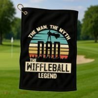 Man Myth Legend Dad Wiffleball Amazing Player Golf Towel thumb 1