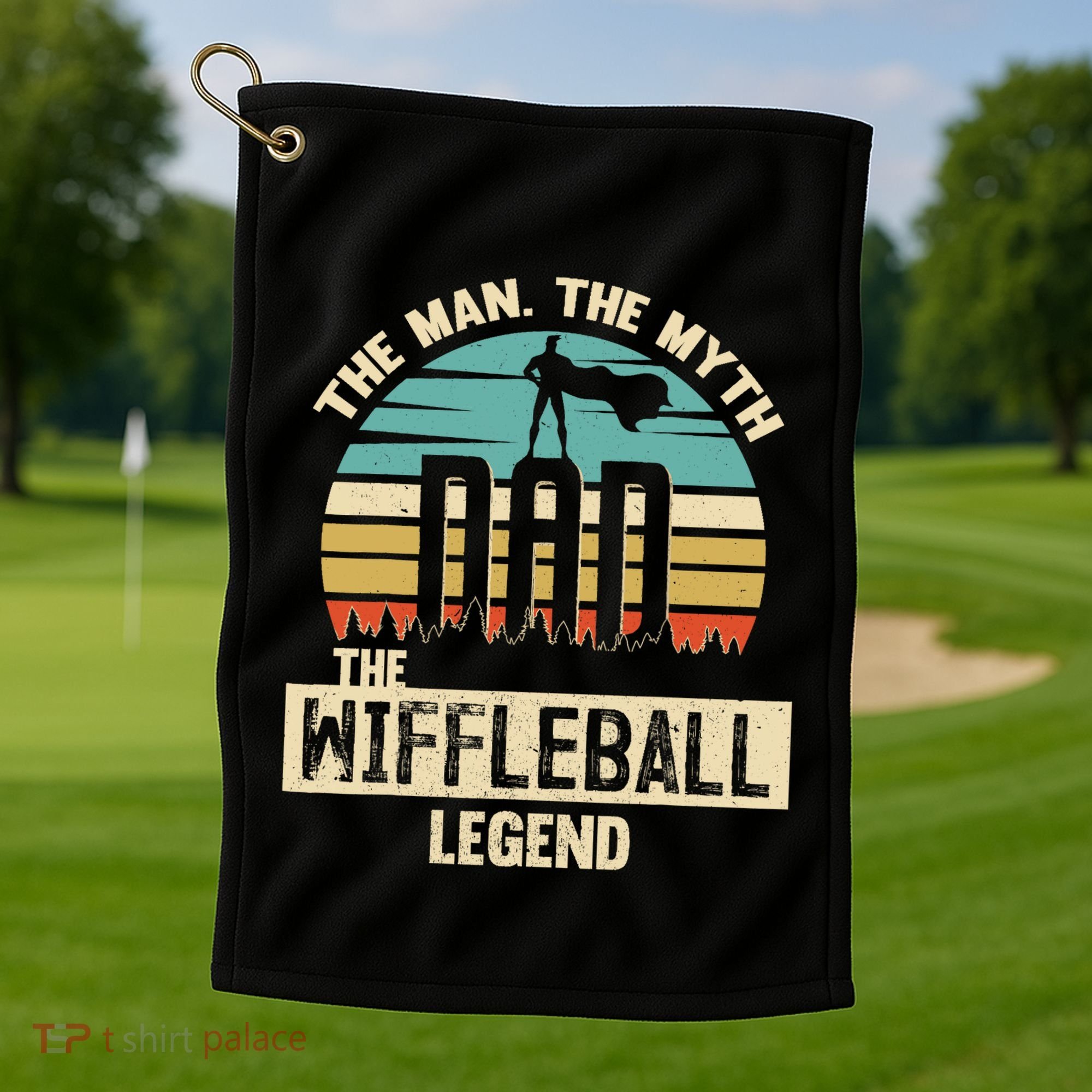 Man Myth Legend Dad Wiffleball Amazing Player Golf Towel