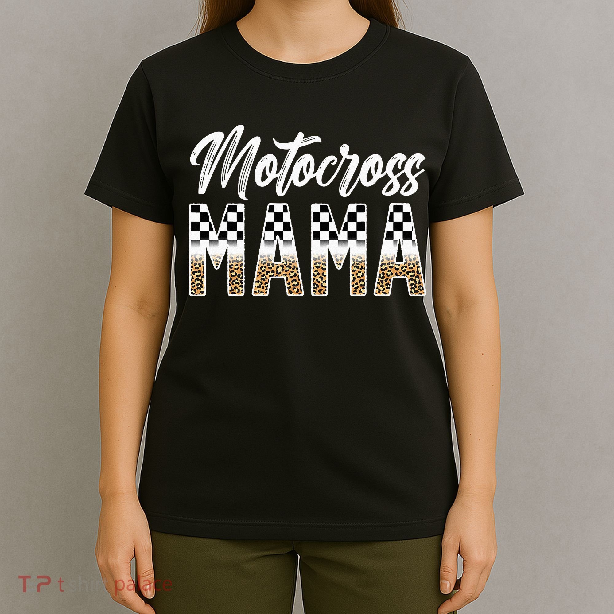 Motocross Mama Leopard Motocross Rider Mom Moto Mom T-Shirt