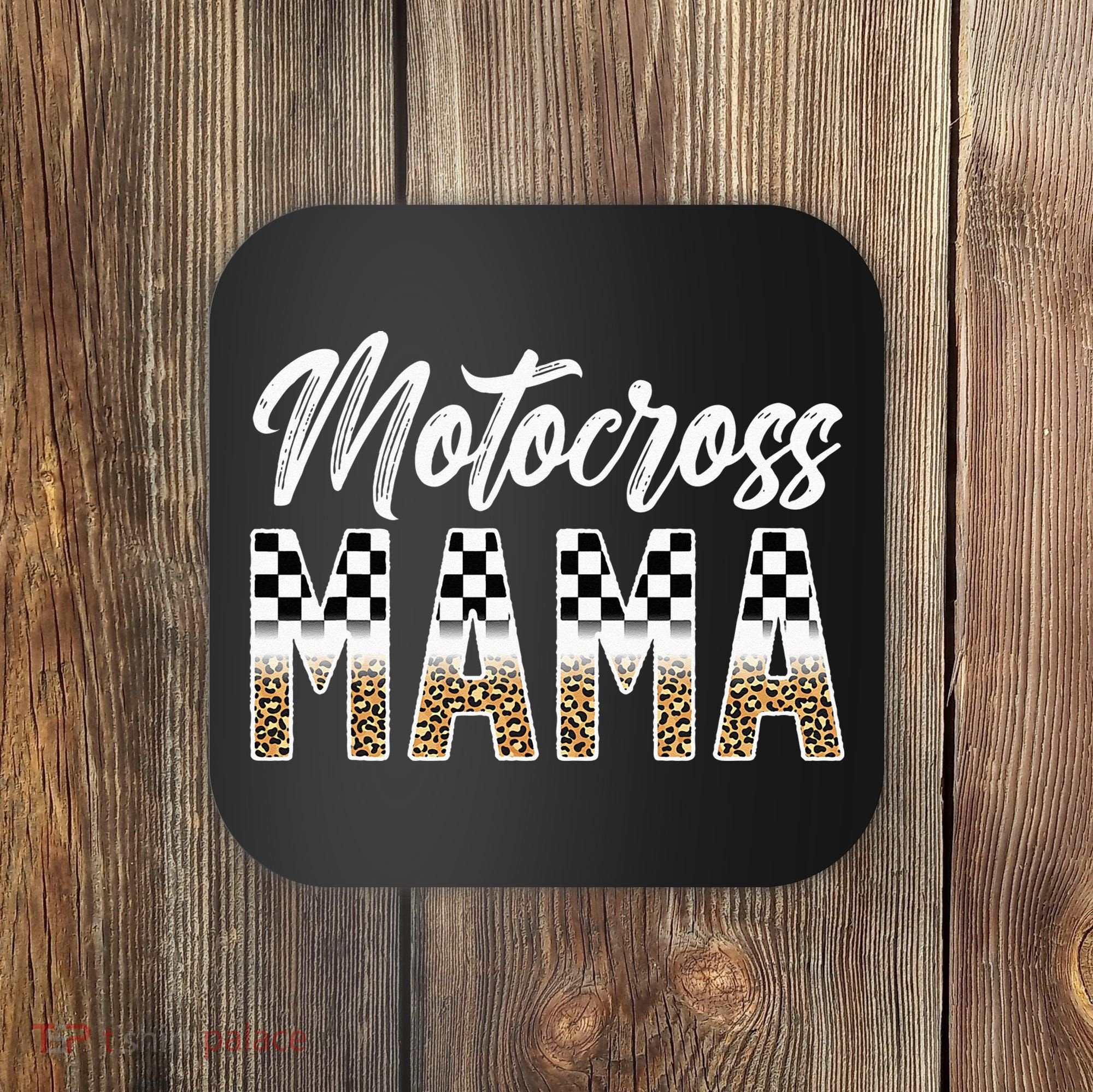 Motocross Mama Leopard Motocross Rider Mom Moto Mom Coaster