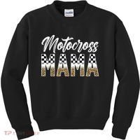 Motocross Mama Leopard Motocross Rider Mom Moto Mom Kids Sweatshirt thumb 0