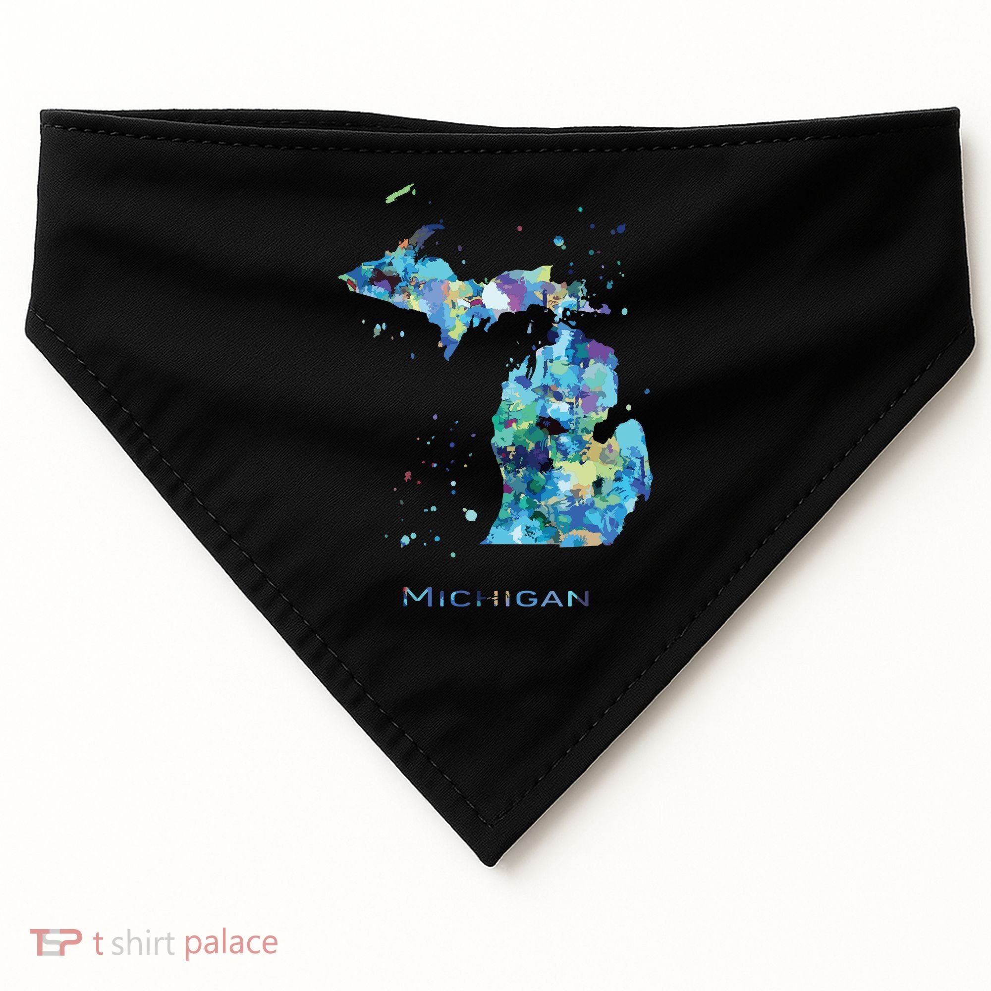 Michigan Map USA-Made Doggie Bandana