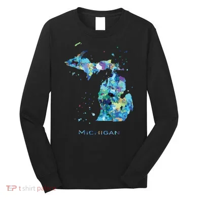 Michigan Map Long Sleeve Shirt
