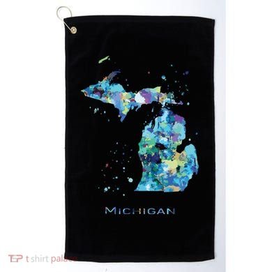 Michigan Map Golf Towel
