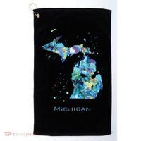 Michigan Map Golf Towel thumb 0