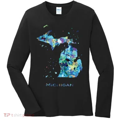Michigan Map Women's Long Sleeve Shirt