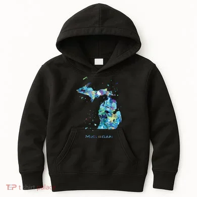 Michigan Map Kids Hoodie