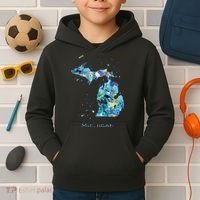 Michigan Map Kids Hoodie thumb 2