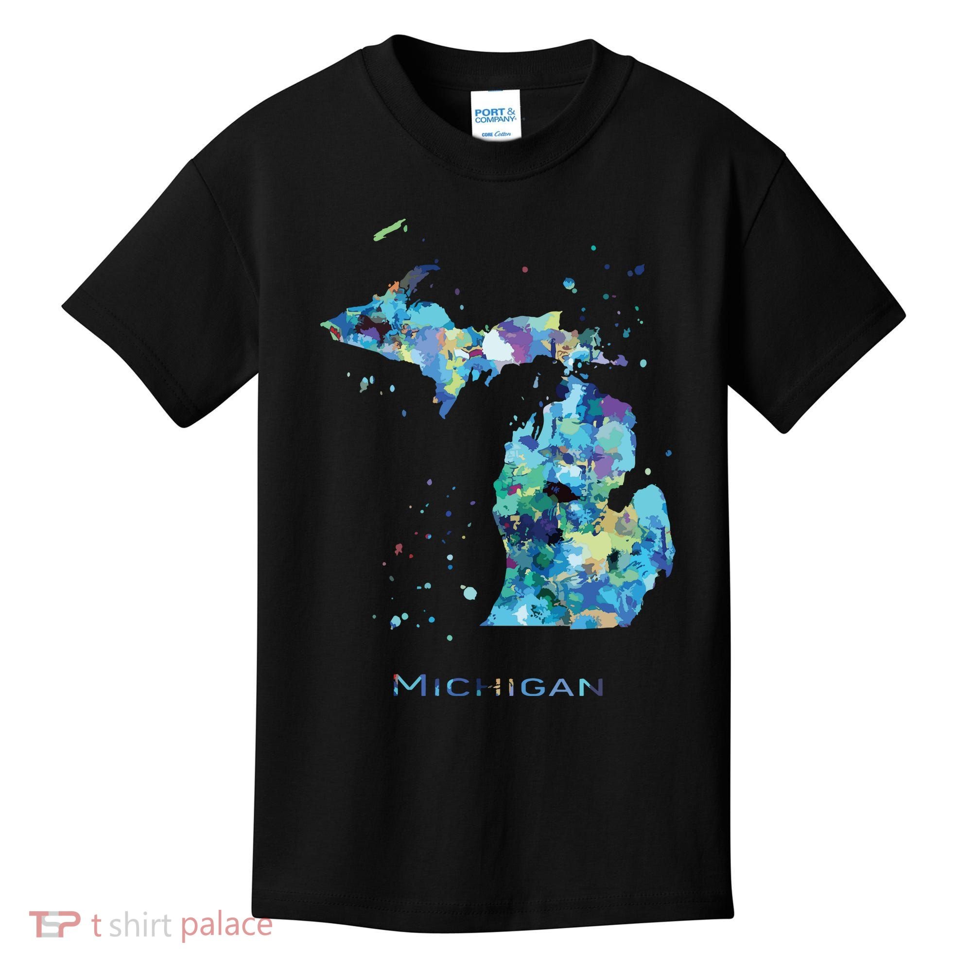 Michigan Map Kids T-Shirt