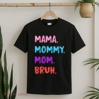 Mama Mommy Mom Bruh Colorful Paintbrush Meme T-Shirt thumb 2