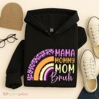 Mama Mommy Mom Bruh Cute Rainbow Hoodie thumb 4