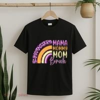 Mama Mommy Mom Bruh Cute Rainbow T-Shirt thumb 2