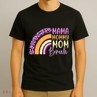 Mama Mommy Mom Bruh Cute Rainbow T-Shirt thumb 3