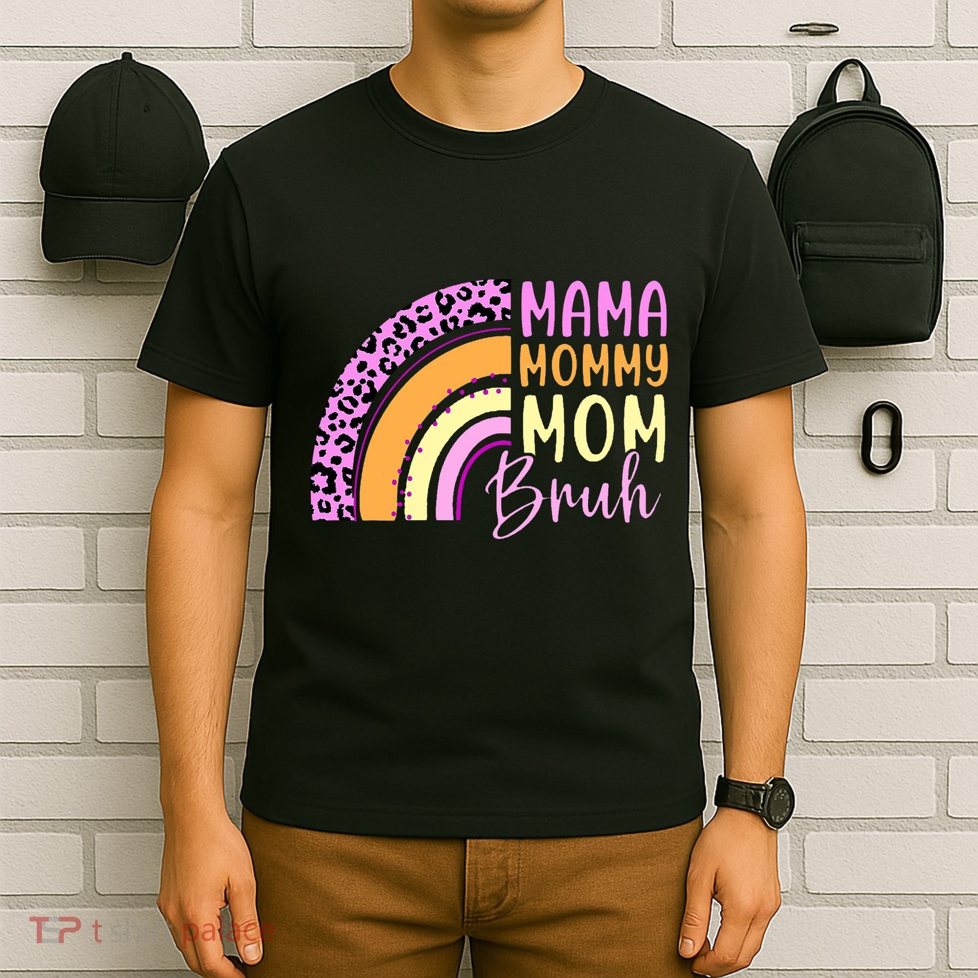 Mama Mommy Mom Bruh Cute Rainbow T-Shirt