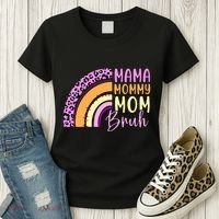 Mama Mommy Mom Bruh Cute Rainbow Women's T-Shirt thumb 3