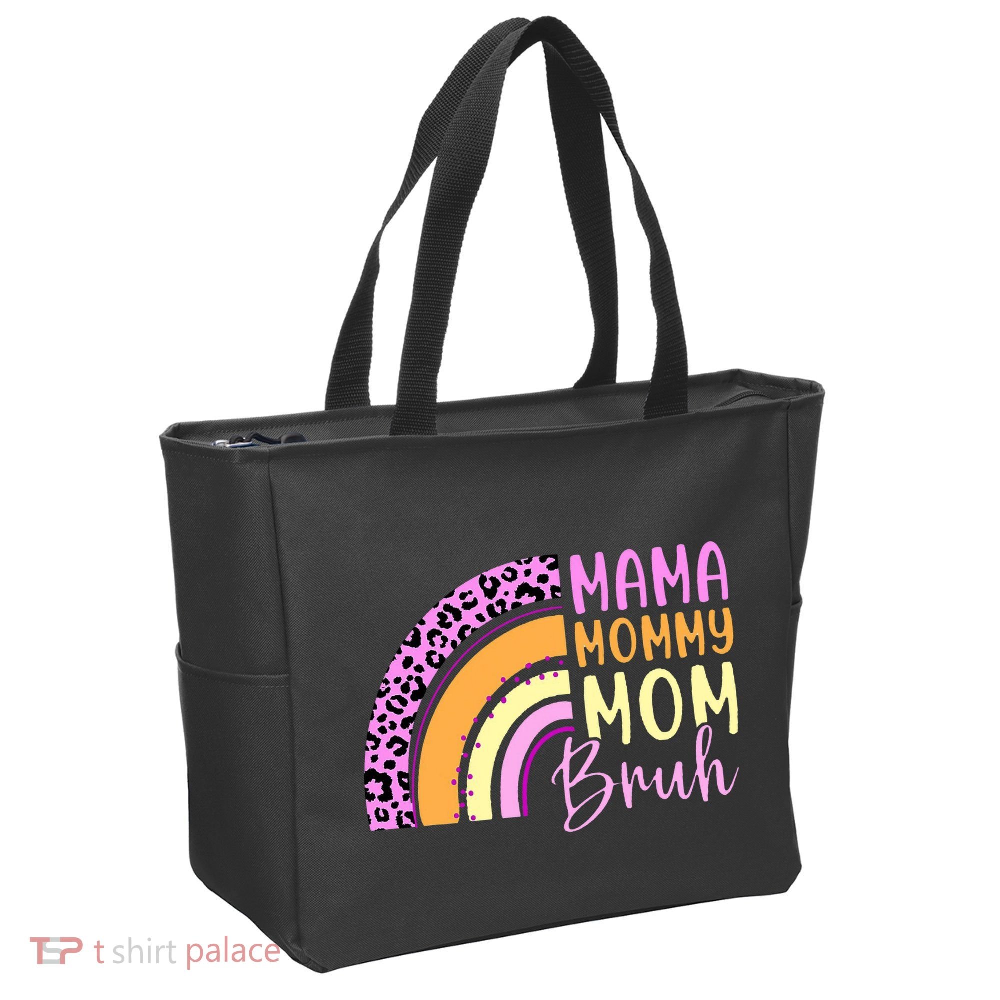 Mama Mommy Mom Bruh Cute Rainbow Tote Bag