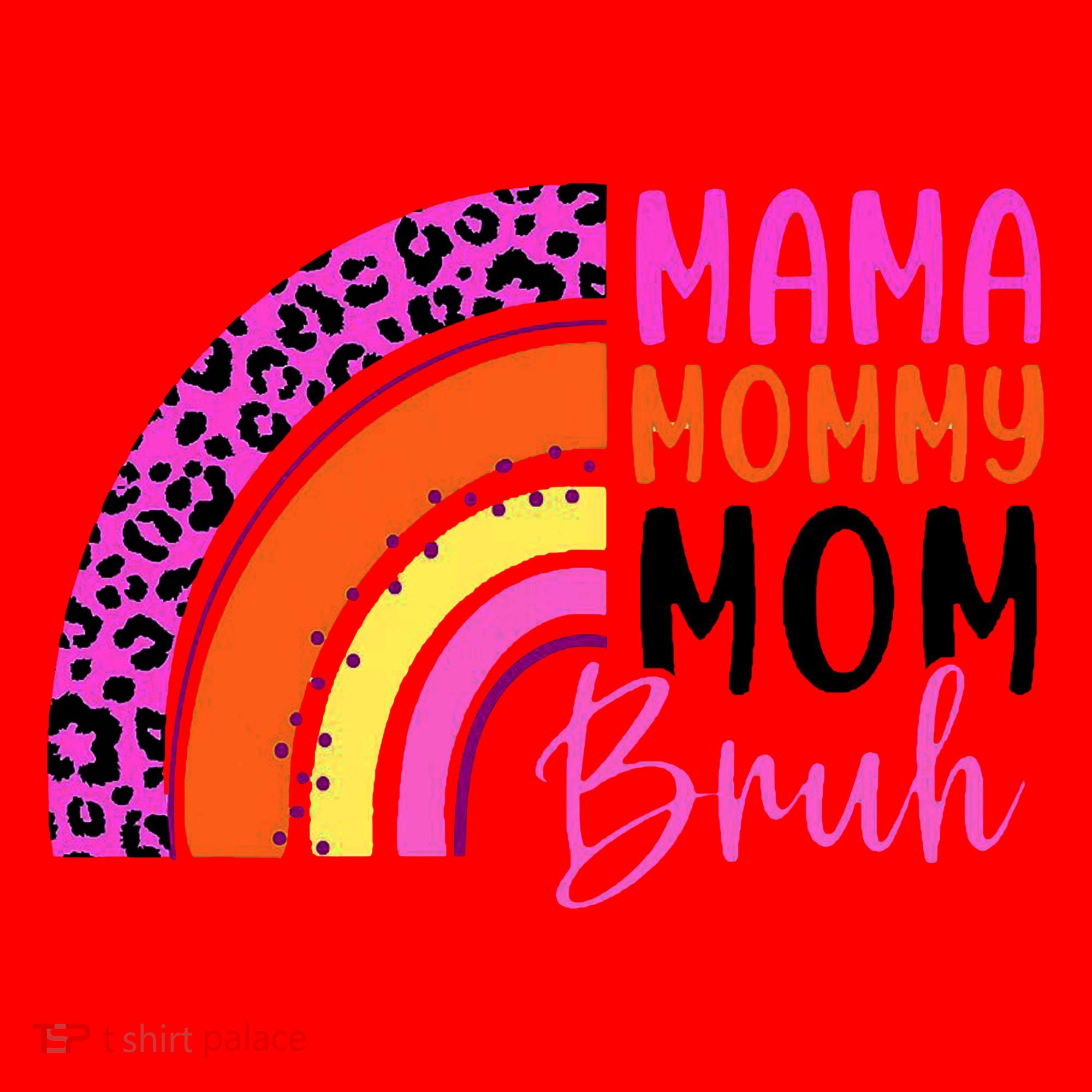 Mama Mommy Mom Bruh Cute Rainbow Santa Hat