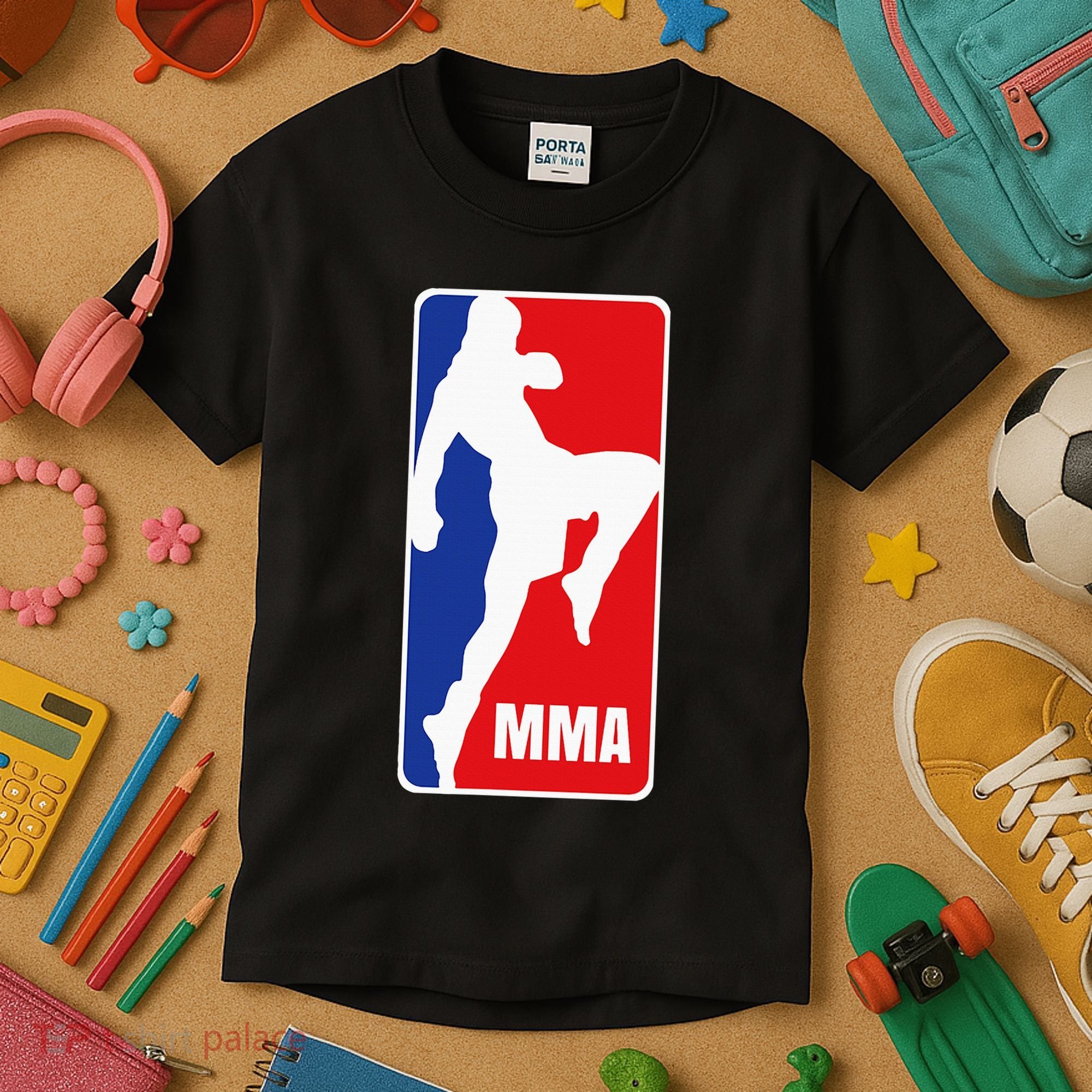 Mma Mixed Martial Arts Retro Fighting Fan Logo Kids T-Shirt
