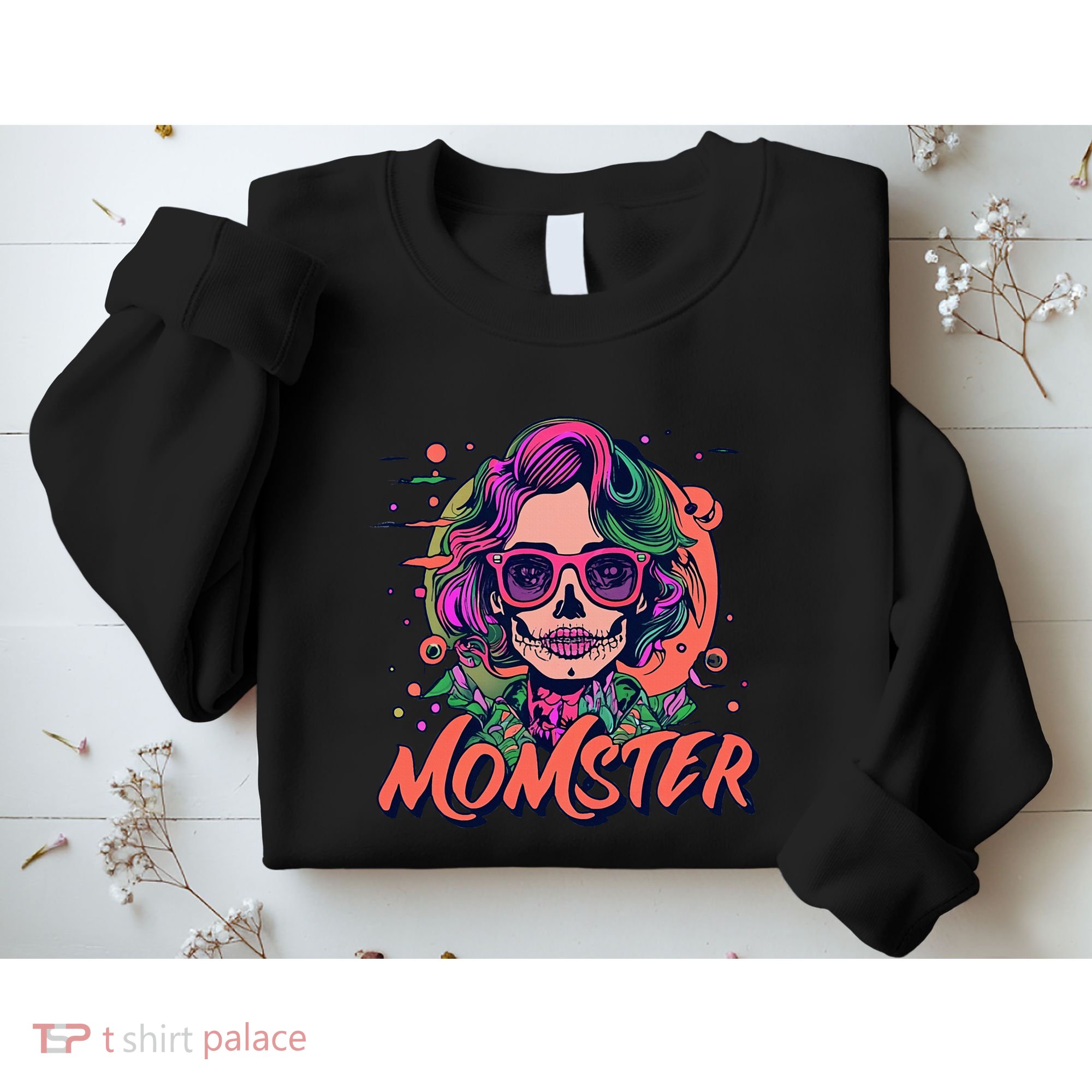 Momster Monster Mom Halloween Skeleton Spooky Mom Mama Sweatshirt