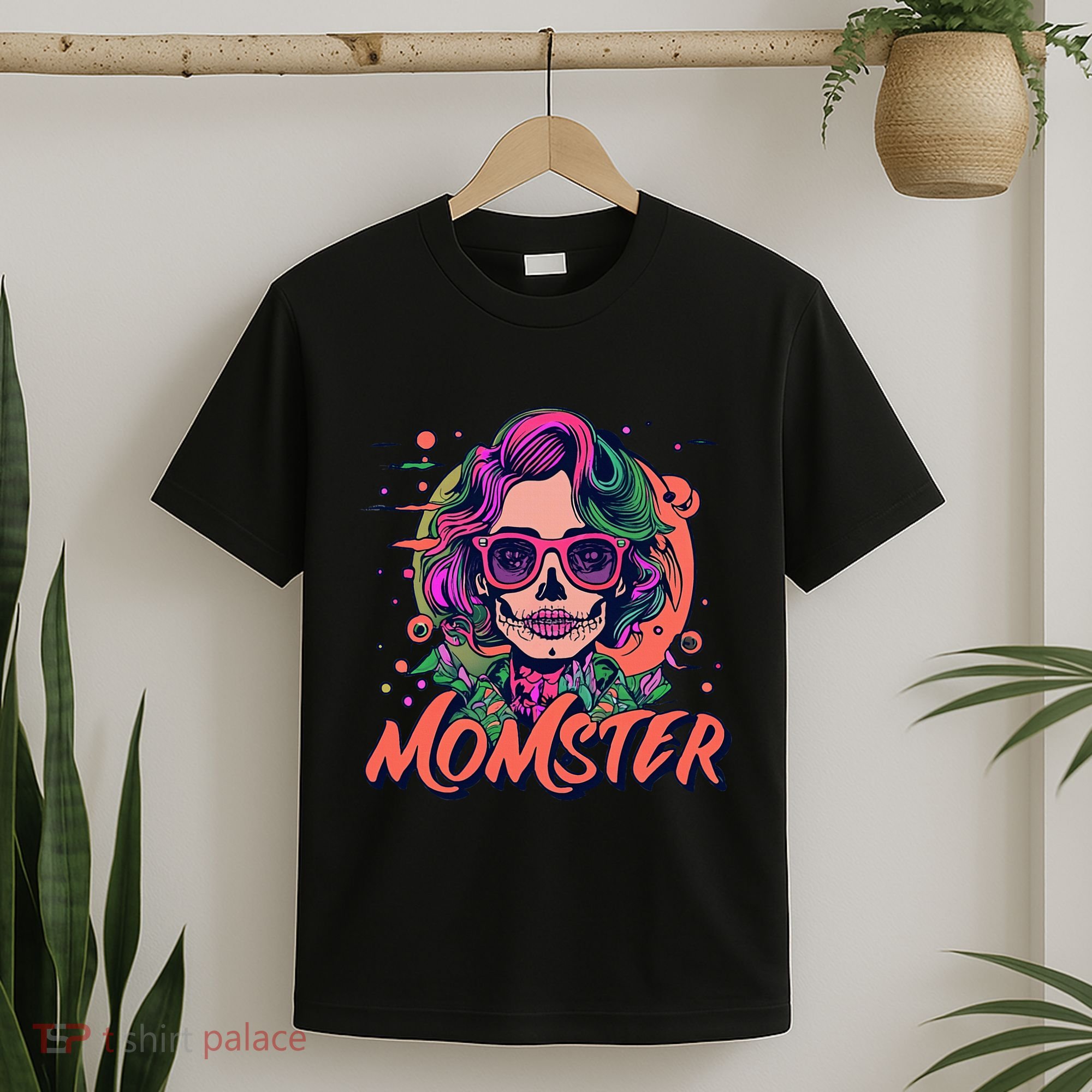 Momster Monster Mom Halloween Skeleton Spooky Mom Mama T-Shirt