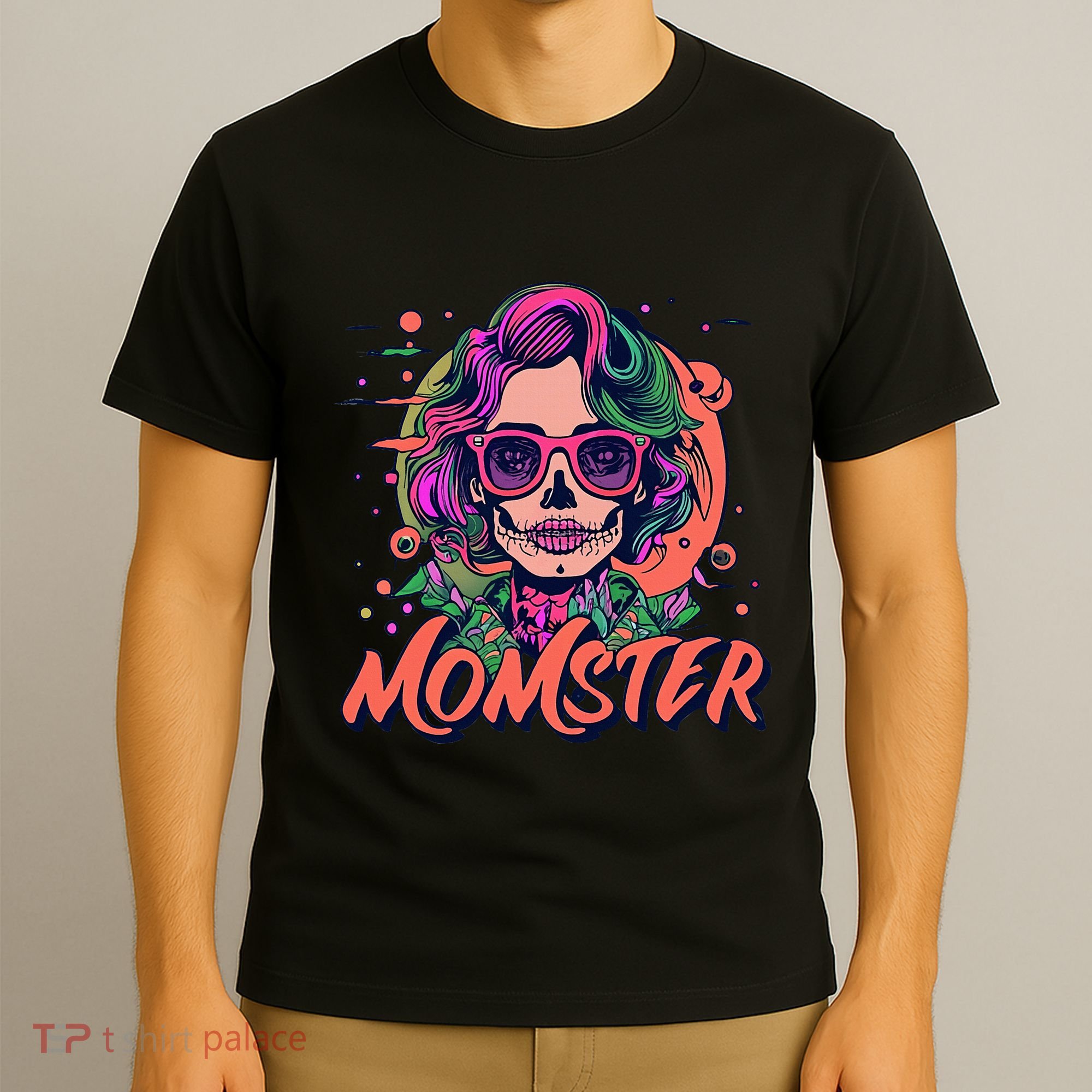 Momster Monster Mom Halloween Skeleton Spooky Mom Mama T-Shirt