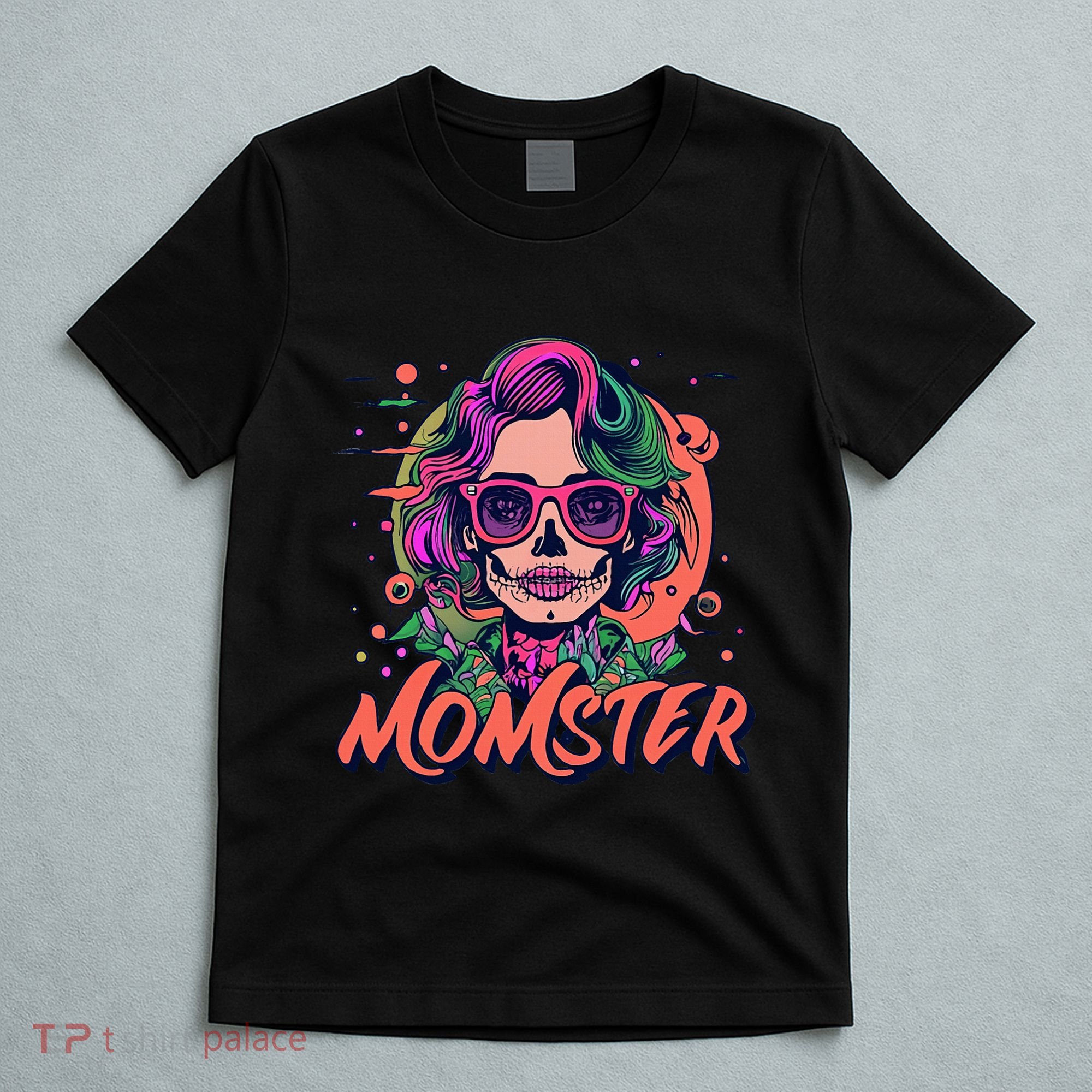 Momster Monster Mom Halloween Skeleton Spooky Mom Mama T-Shirt