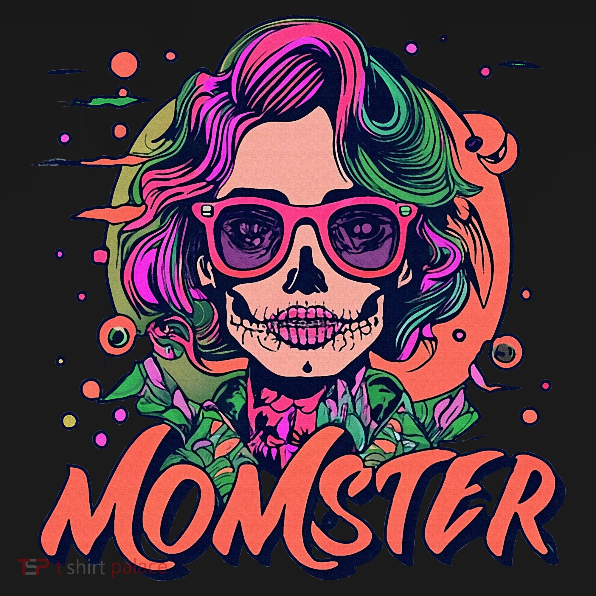 Momster Monster Mom Halloween Skeleton Spooky Mom Mama Polo