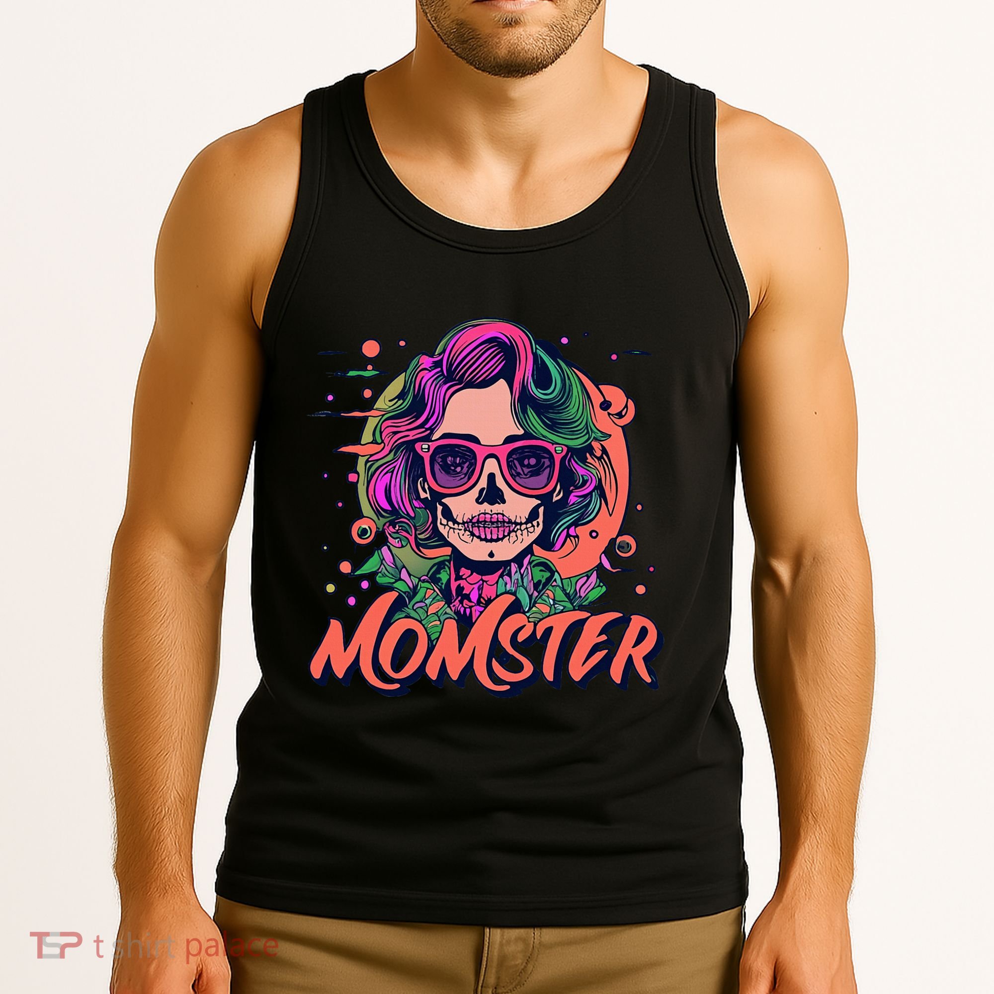 Momster Monster Mom Halloween Skeleton Spooky Mom Mama Tank Top