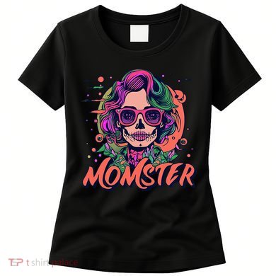 Momster Monster Mom Halloween Skeleton Spooky Mom Mama Women's T-Shirt