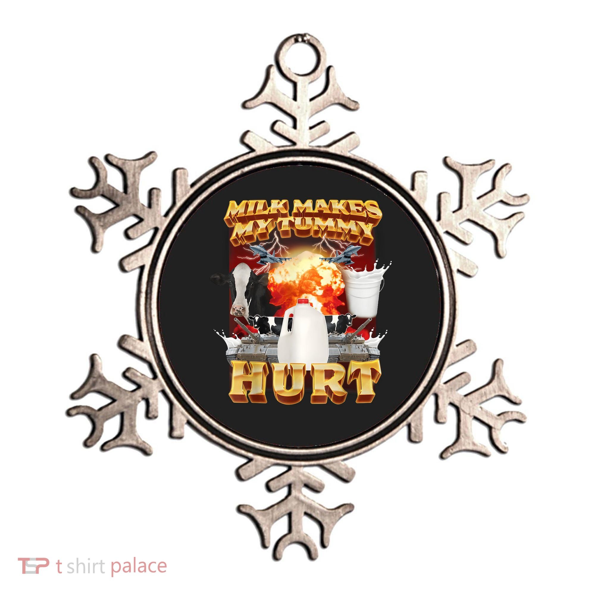 Milk Makes My Tummy Hurt Funny Meme Ornament