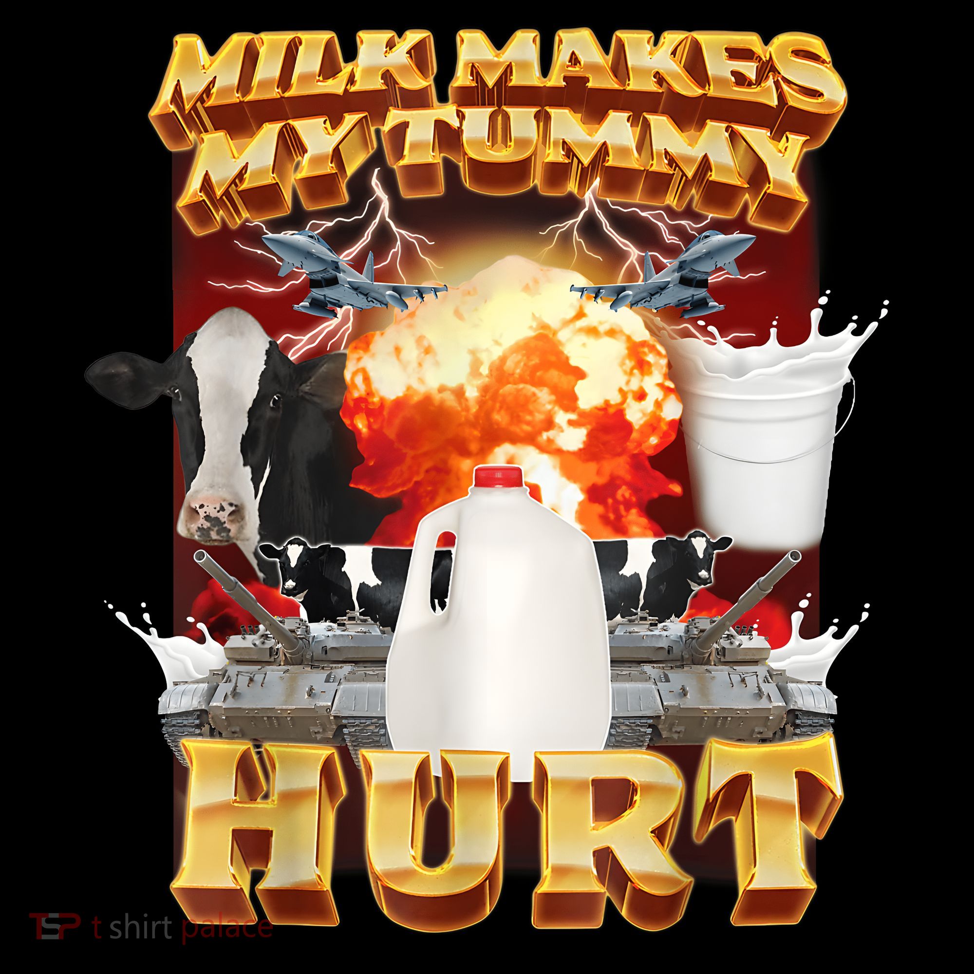 Milk Makes My Tummy Hurt Funny Meme Ornament