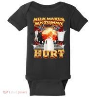 Milk Makes My Tummy Hurt Funny Meme Baby Bodysuit thumb 0