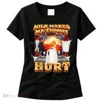 Milk Makes My Tummy Hurt Funny Meme Women's T-Shirt thumb 0