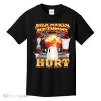 Milk Makes My Tummy Hurt Funny Meme Kids T-Shirt thumb 0