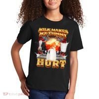 Milk Makes My Tummy Hurt Funny Meme Kids T-Shirt thumb 2