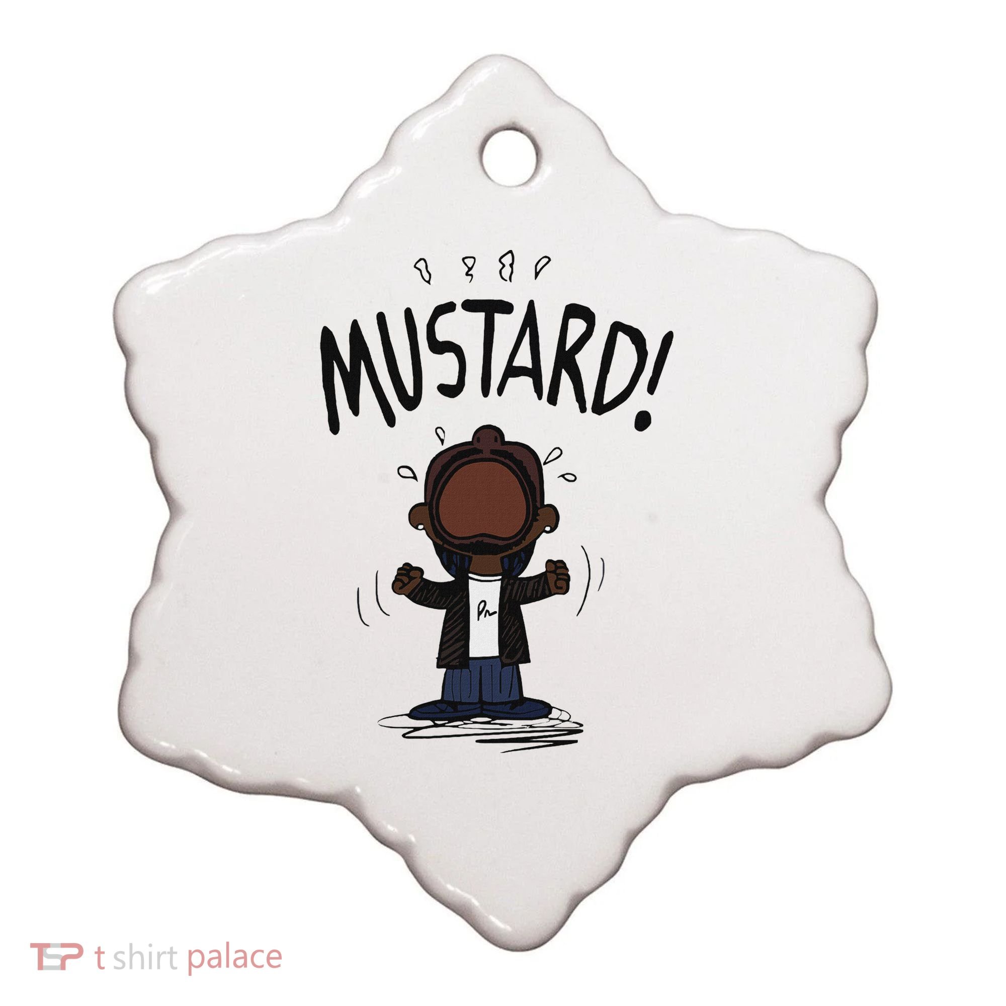 Mustard Meme Ceramic Ornament