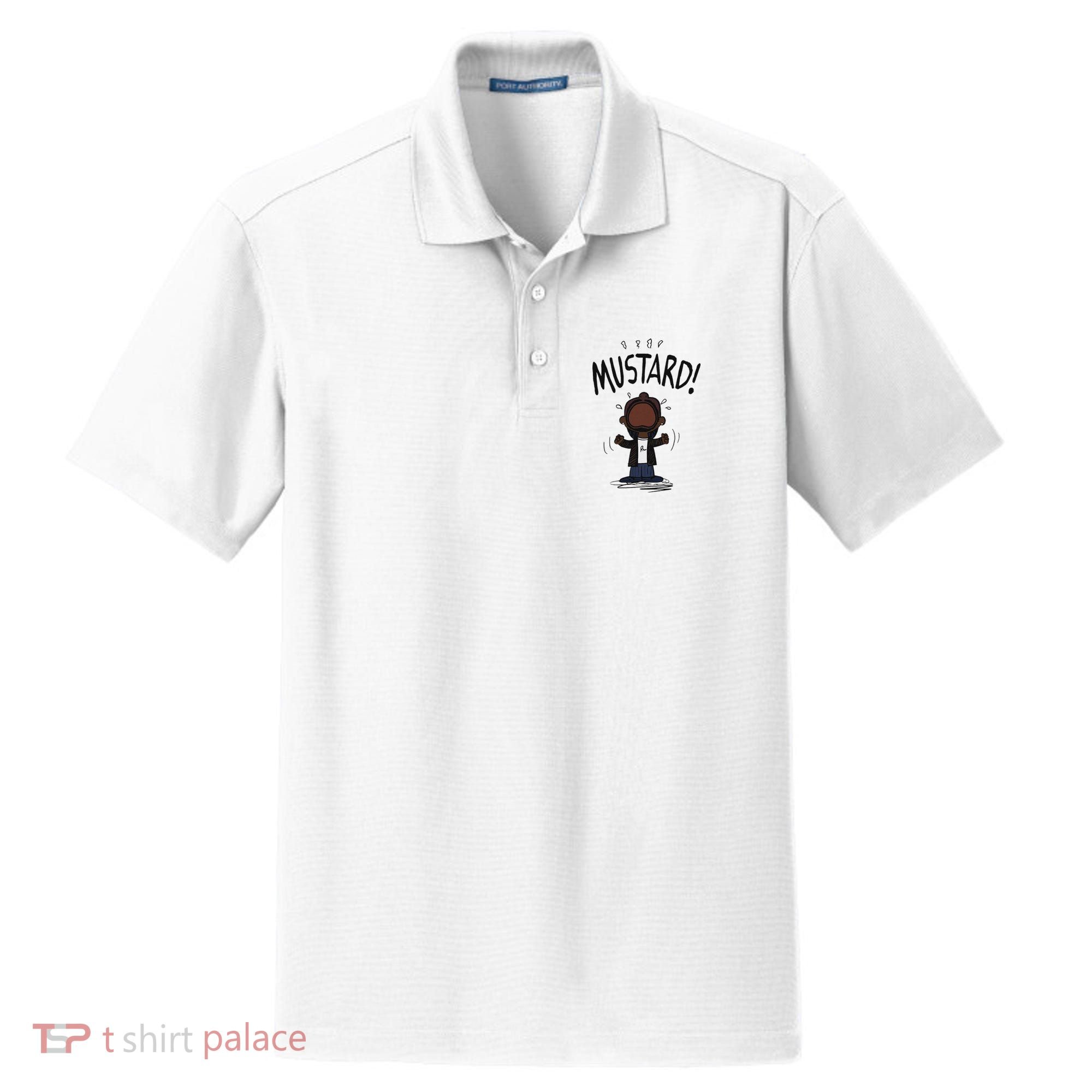 Mustard Meme Dry Zone Grid Polo