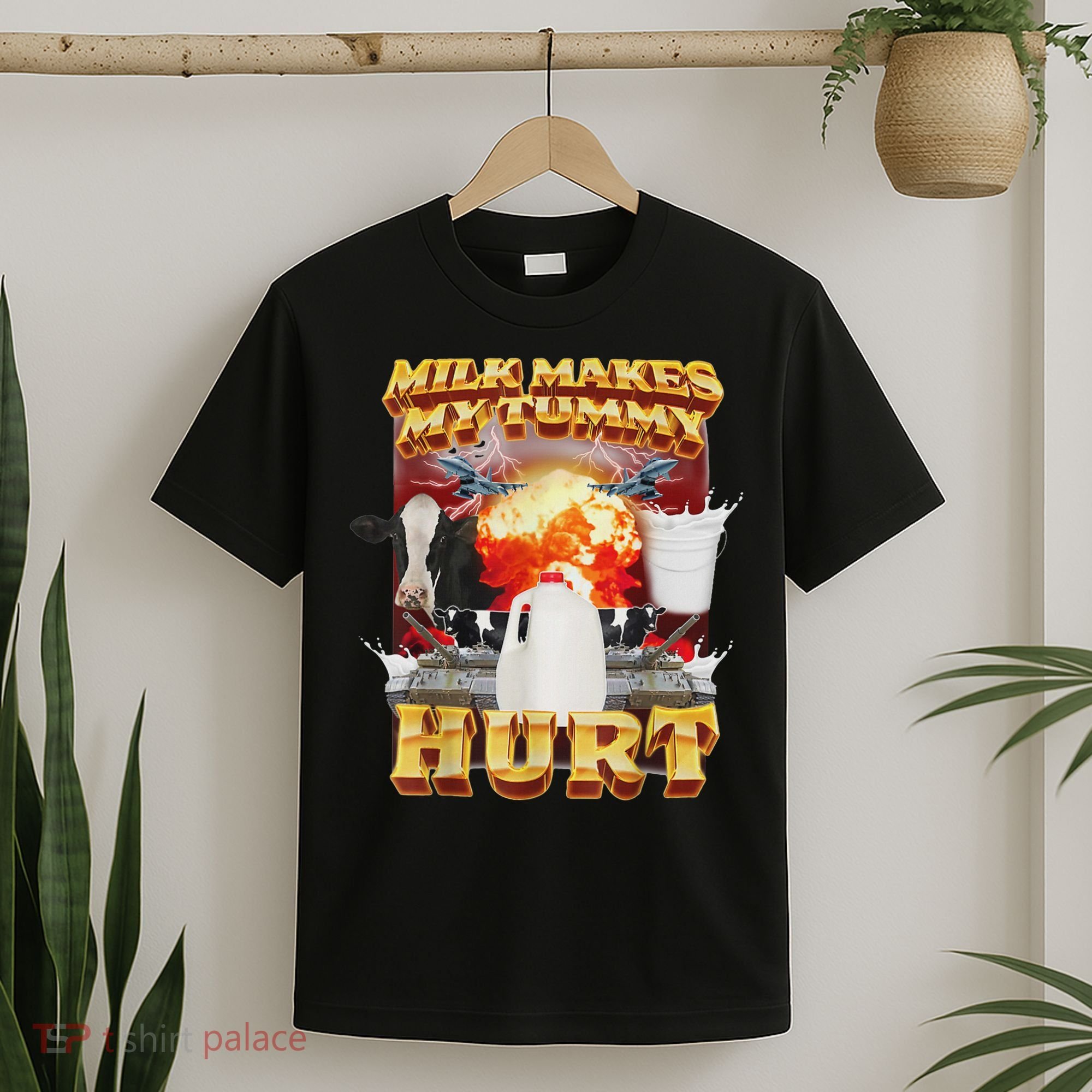 Milk Makes My Tummy Hurt Funny Oddly Specific Dank Meme T-Shirt