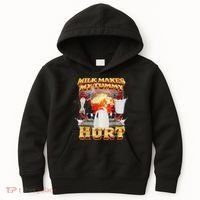 Milk Makes My Tummy Hurt Funny Oddly Specific Dank Meme Kids Hoodie thumb 0